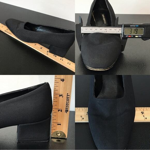 Sesto Meucci Italian Made Leather Sole Square Toe Low Block Heel Pump Blue 8.5 - Picture 3 of 16